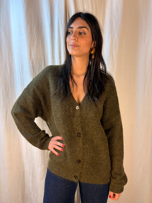 cardigan verde militare