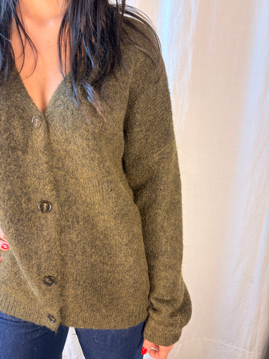 cardigan verde militare