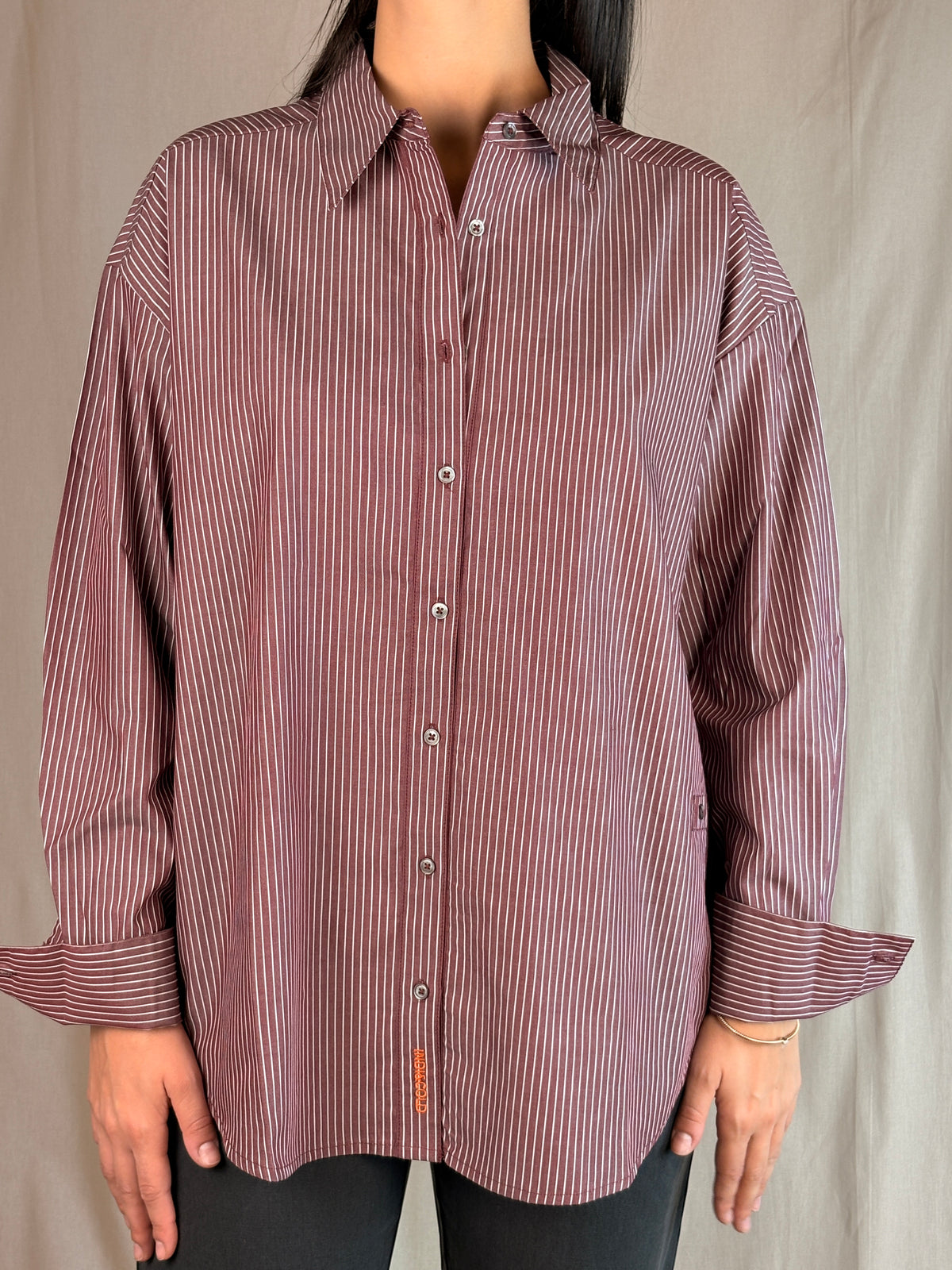 Camicia Asimmetrica Righe Vino