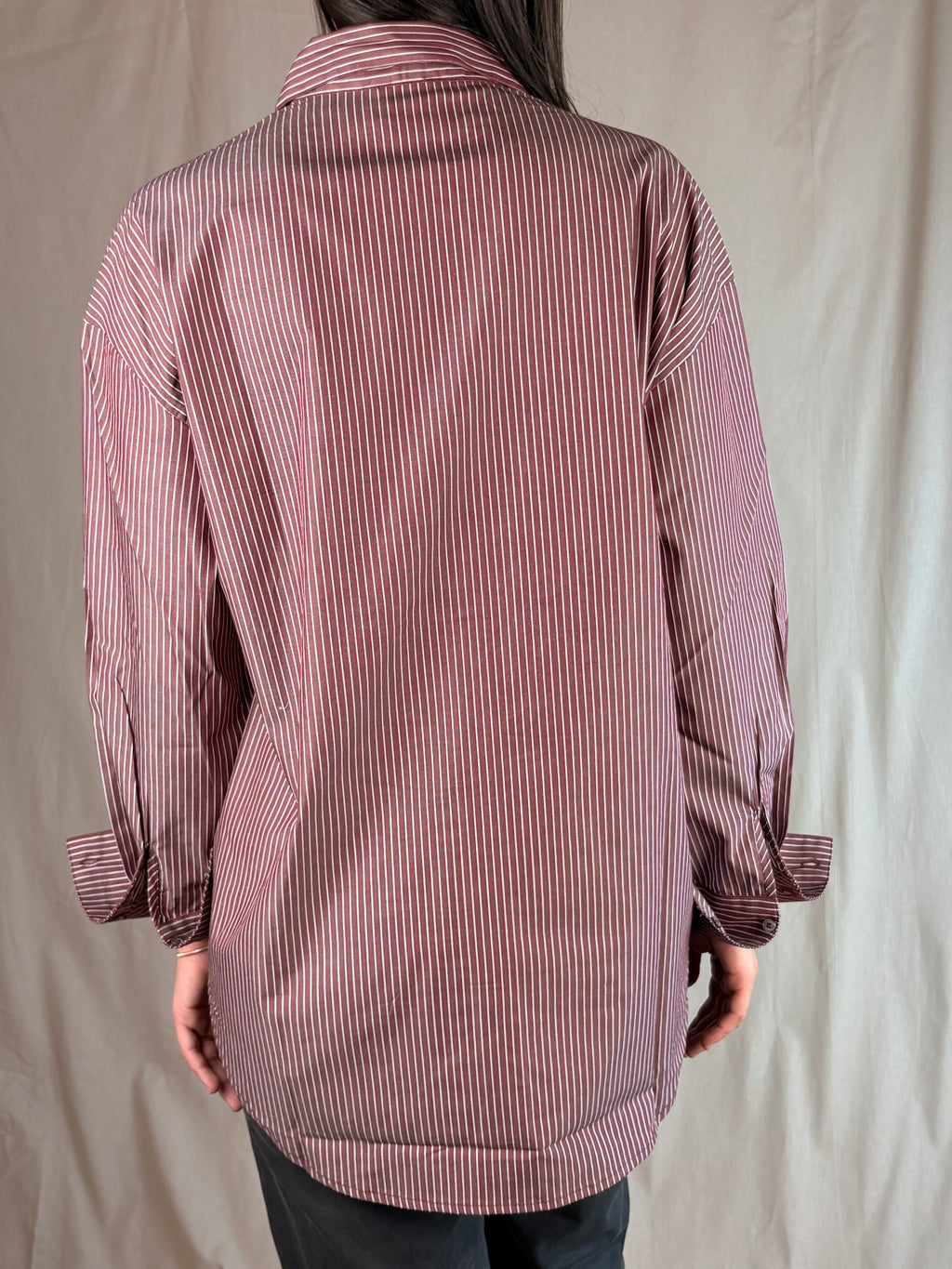 Camicia Asimmetrica Righe Vino