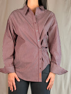 Camicia Asimmetrica Righe Vino