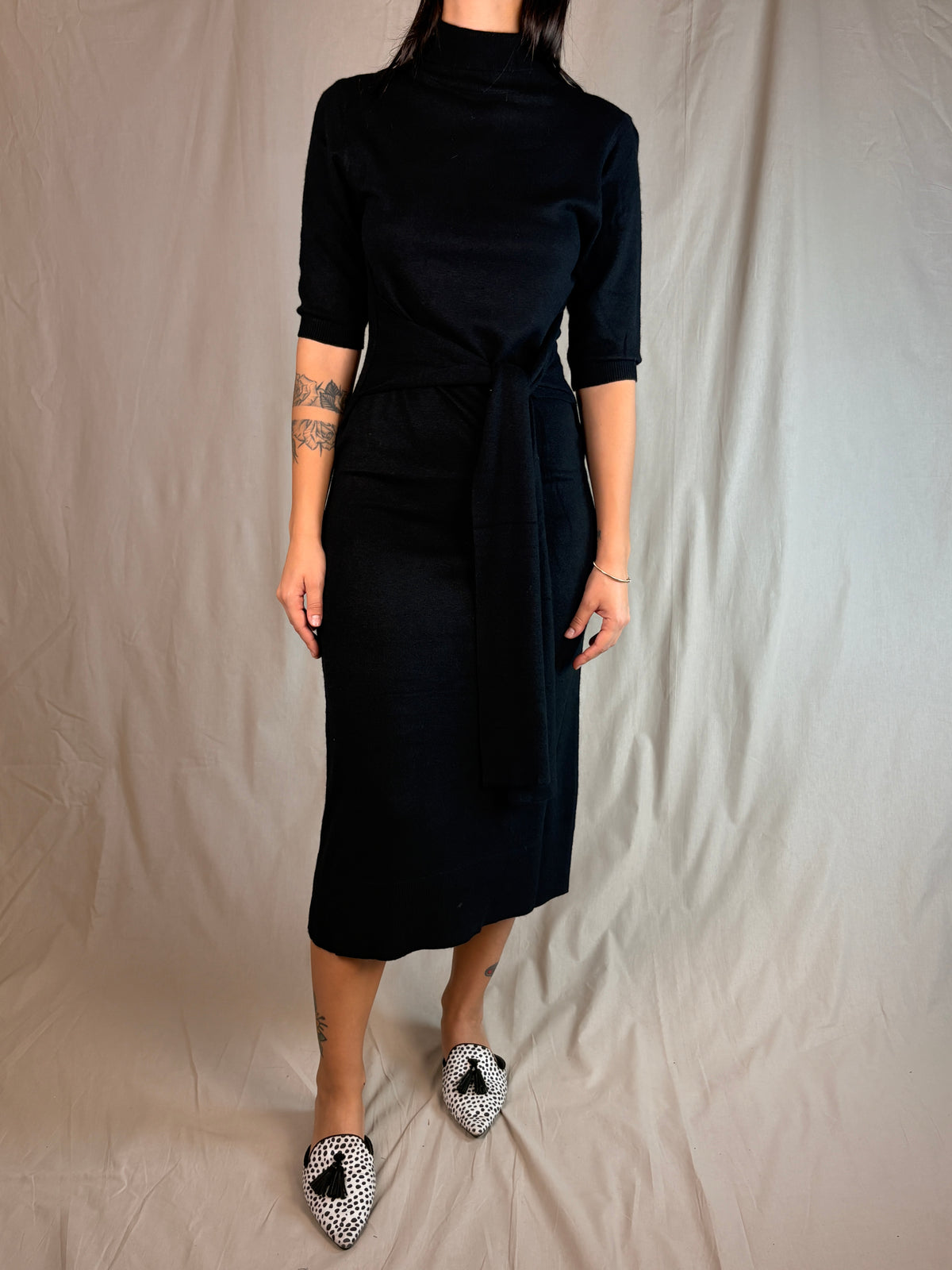 Abito in Maglia Nero