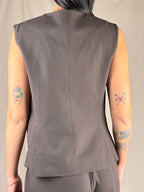 gilet asimmetrico brown