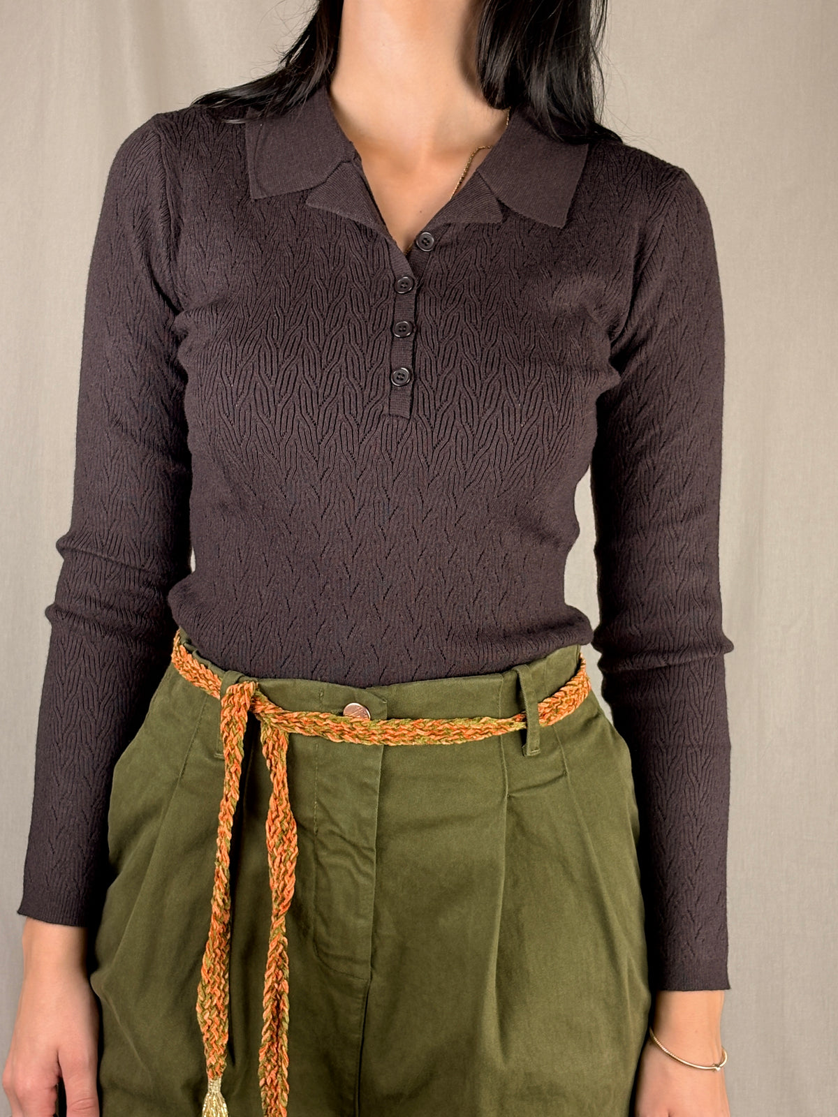 maglia polo Brown
