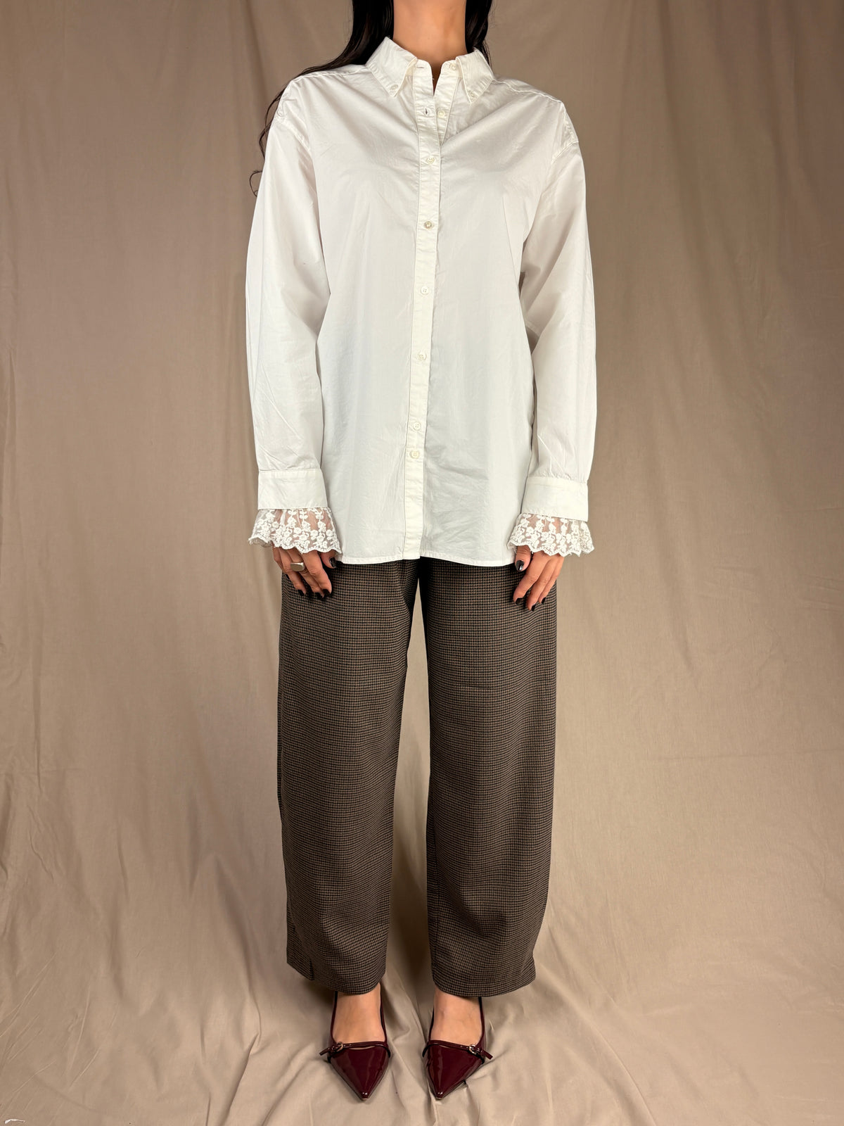 camicia indi pizzo