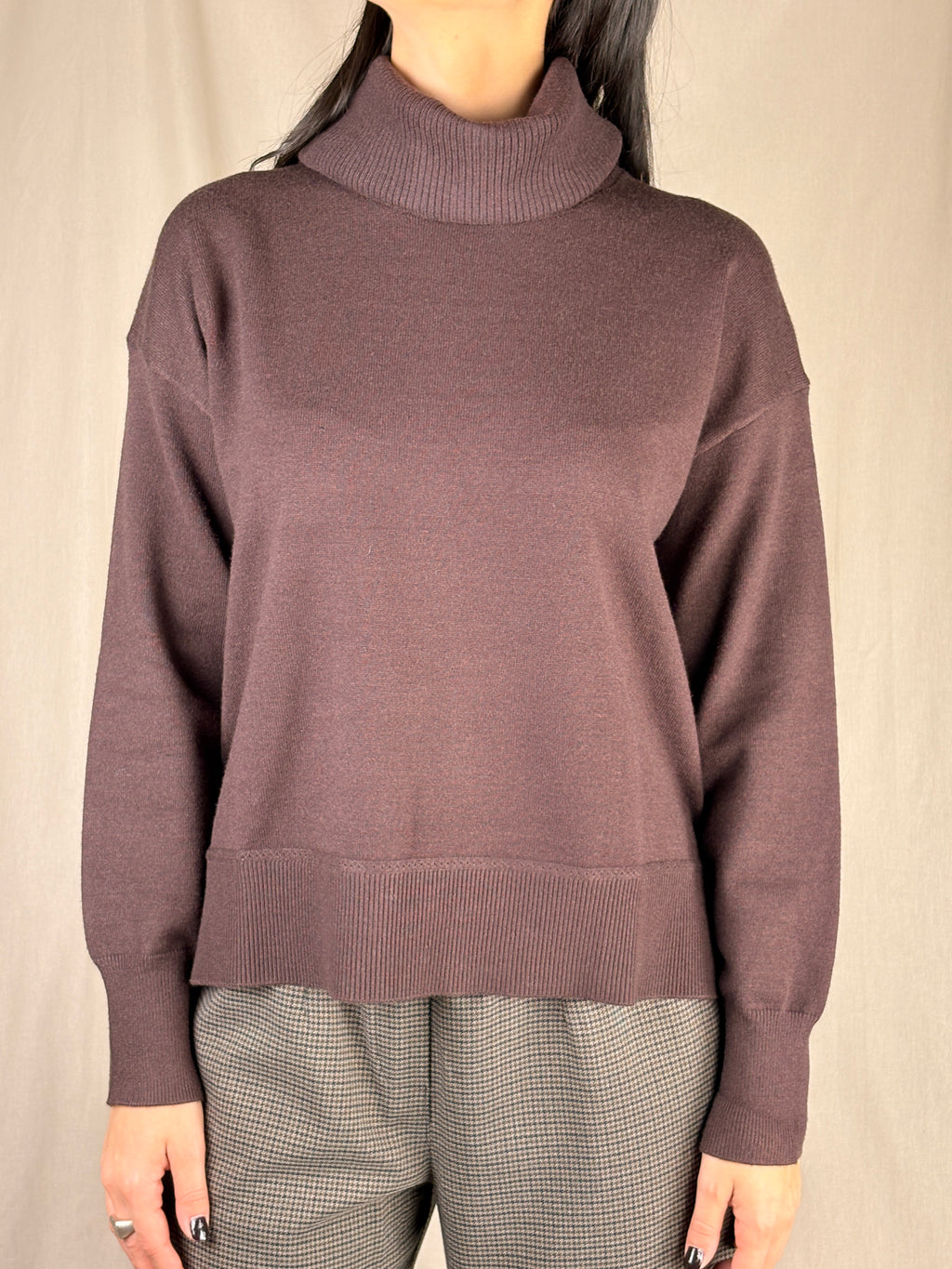 maglia cioccolo collo removibile