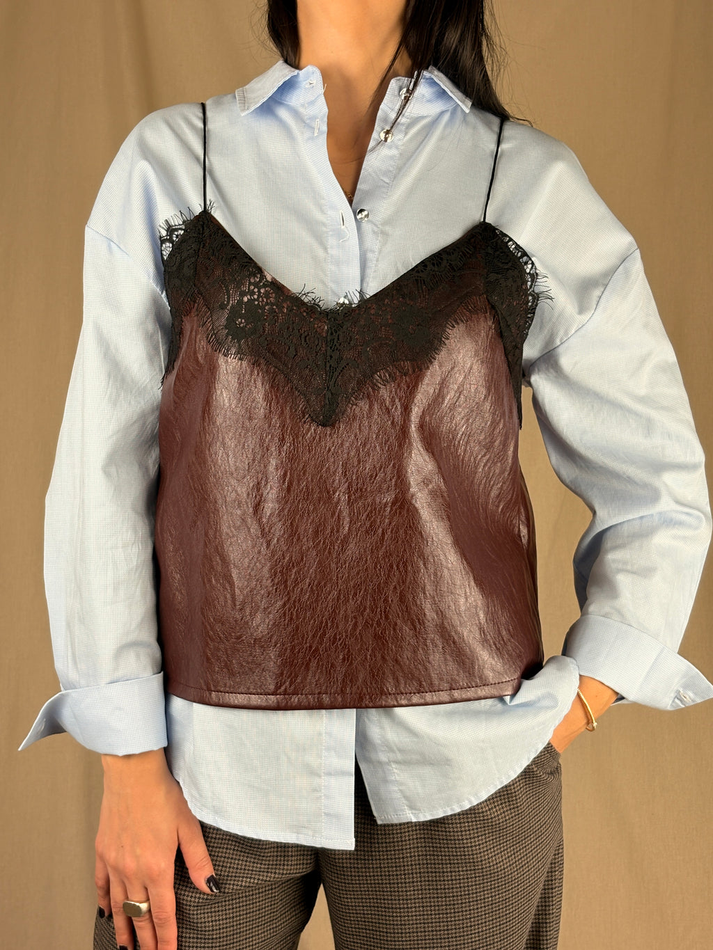 Corpetto similpelle burgundy