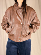 Giacca in pelle 80 tabacco
