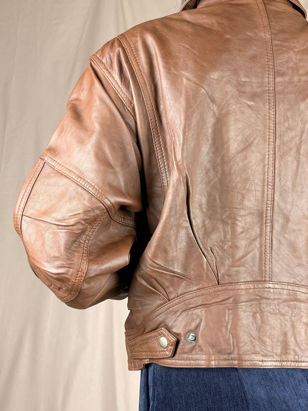 Giacca in pelle 80 tabacco