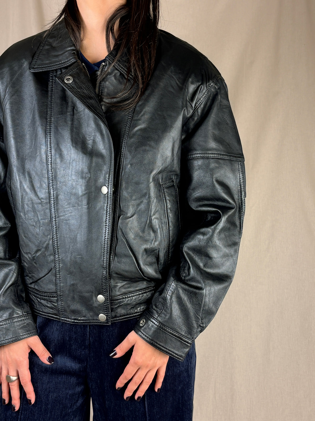 Giacca in pelle 80 nero