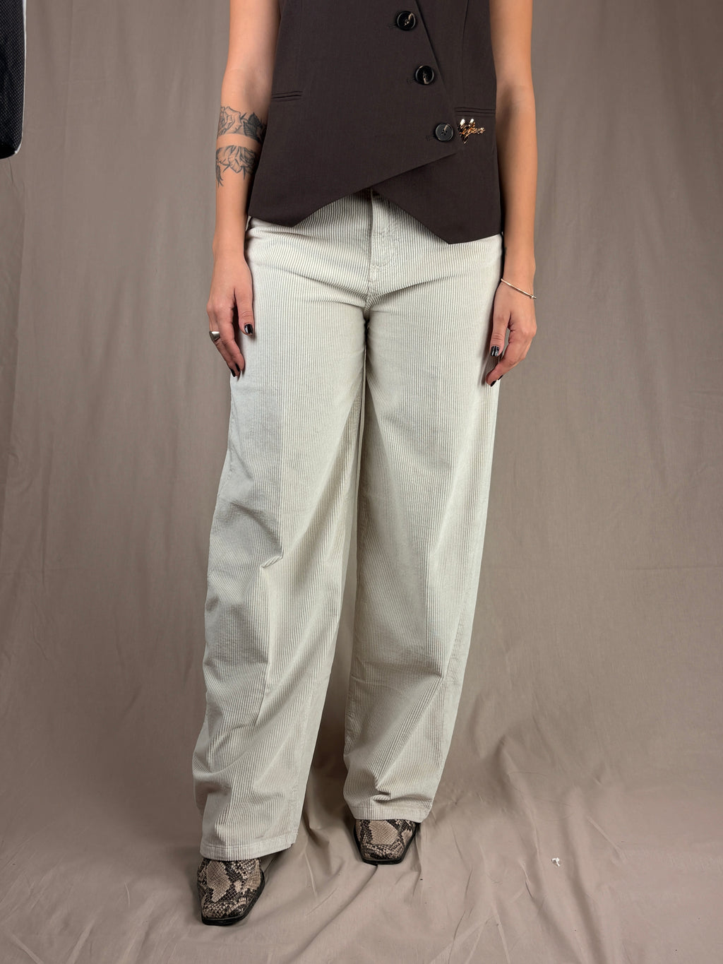 Panta velluto white