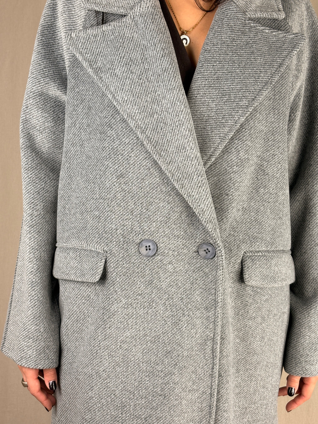 Cappotto spigato grigio