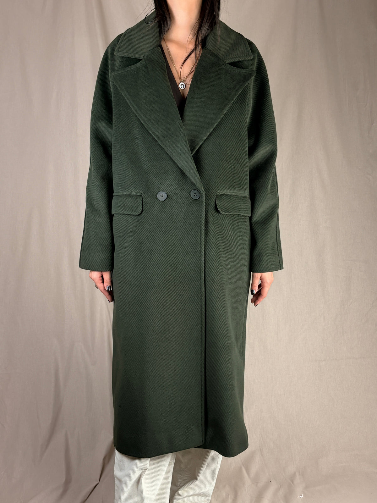 Cappotto spigato verde