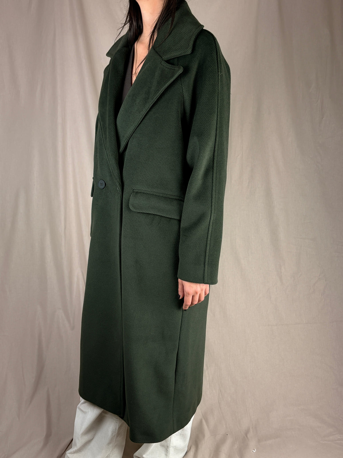Cappotto spigato verde