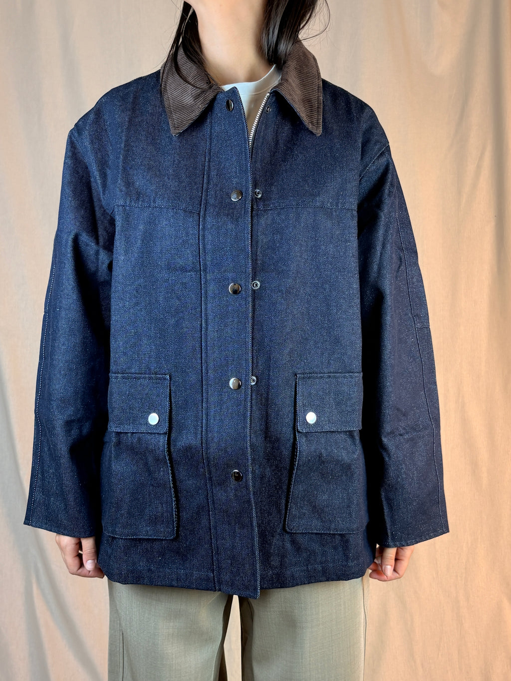 Giacca Denim Colletto Velluto