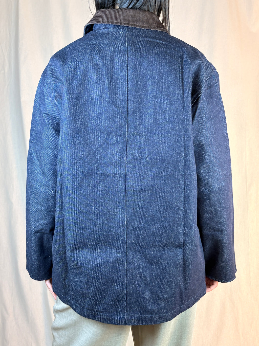 Giacca Denim Colletto Velluto