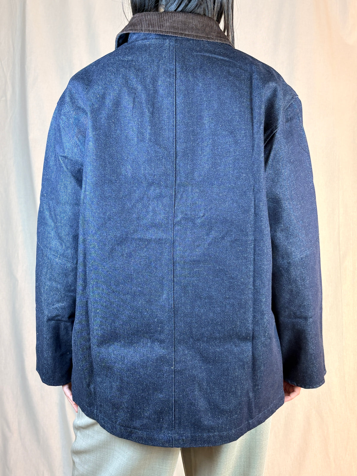 Giacca Denim Colletto Velluto