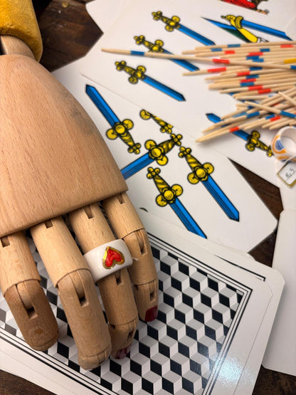 Anello cuori rosso e blu