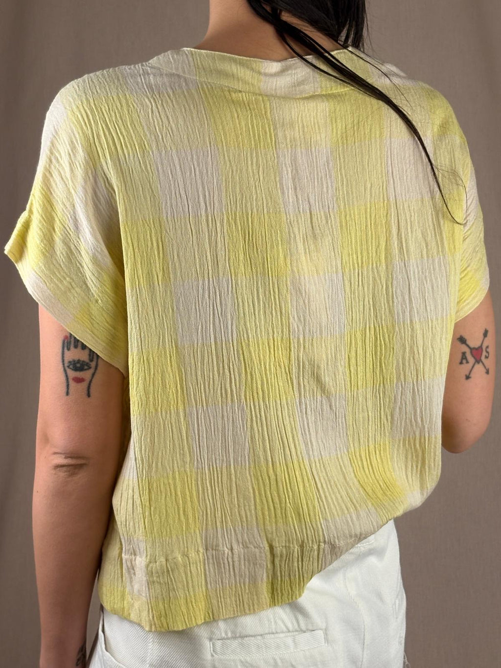 Camicetta a Quadri Giallo