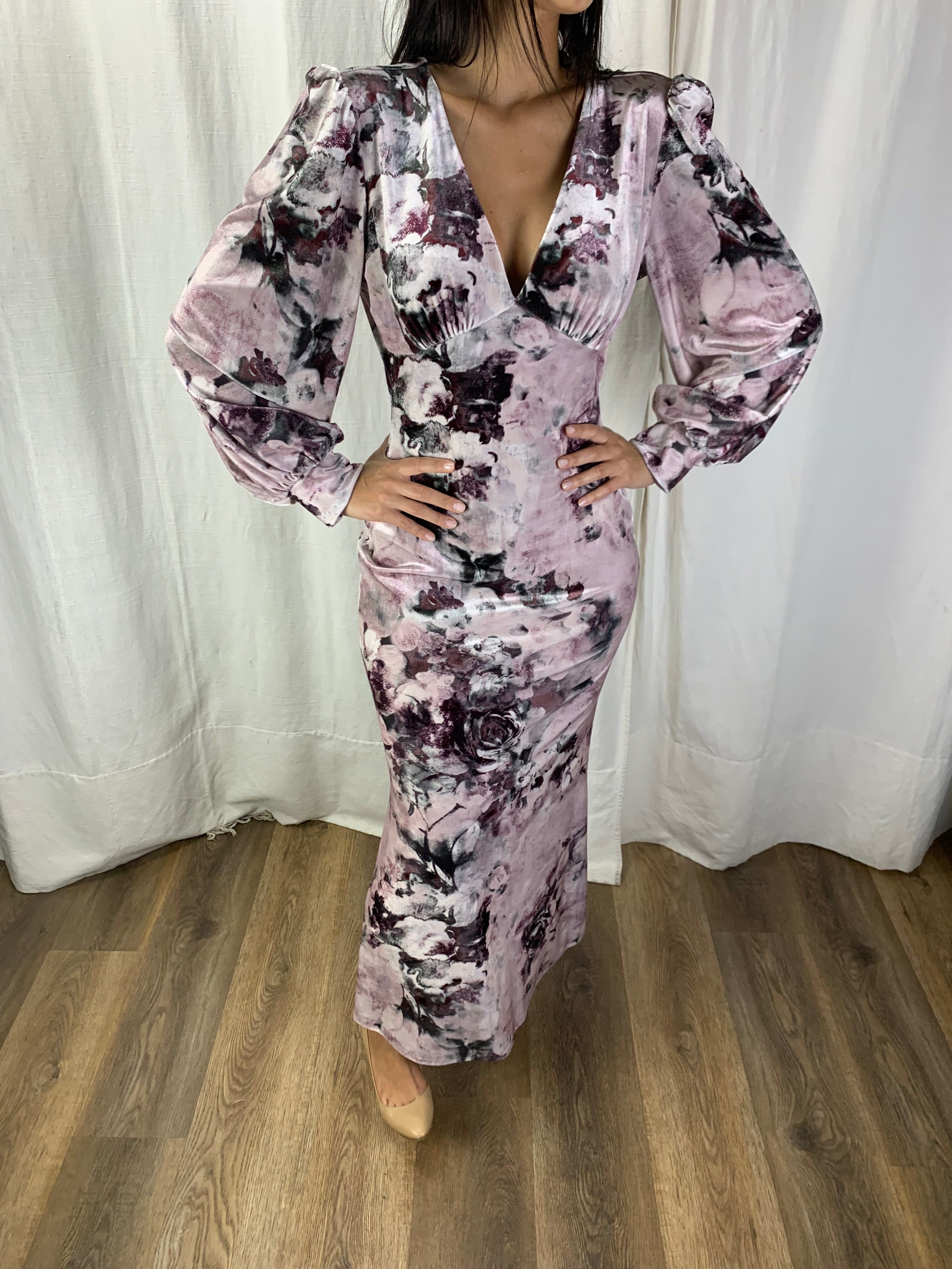 Abito ciniglia rosa polvere