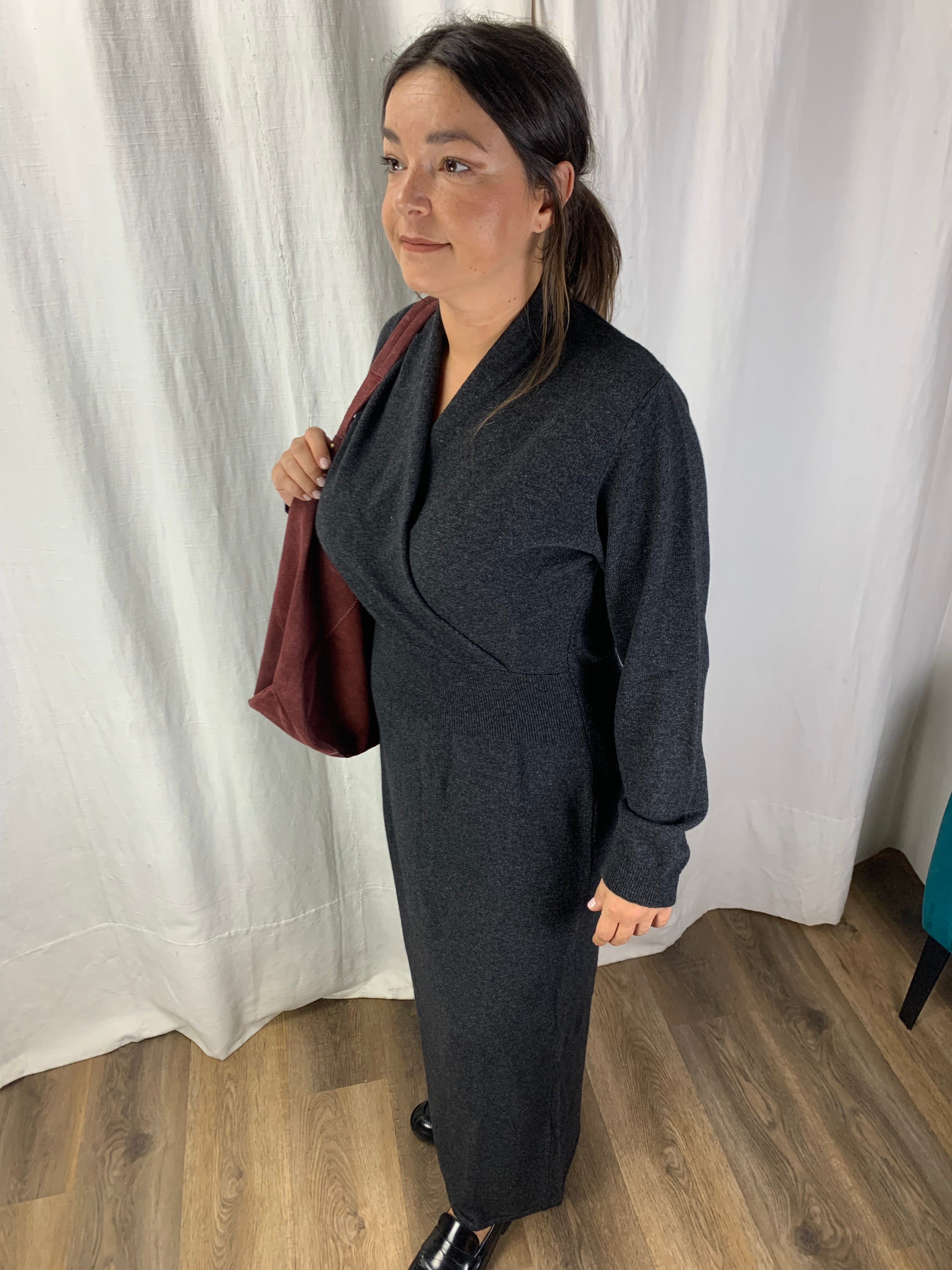 Abito in maglia antracite