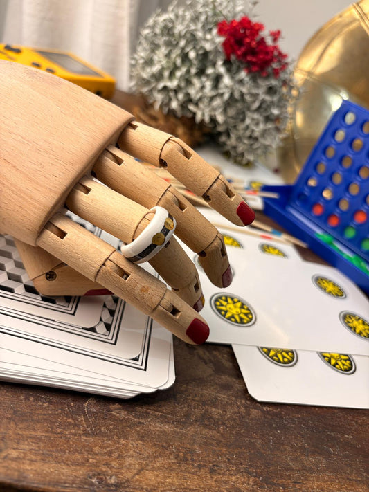 Anello riga oro e nero