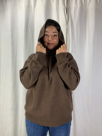 Felpa in maglia caffè