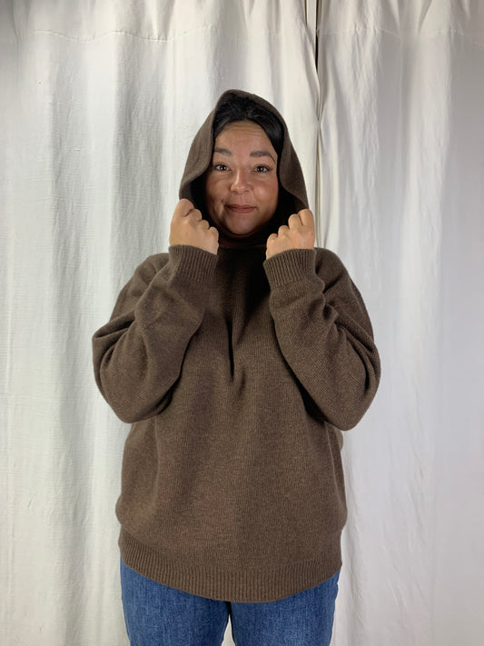 Felpa in maglia caffè