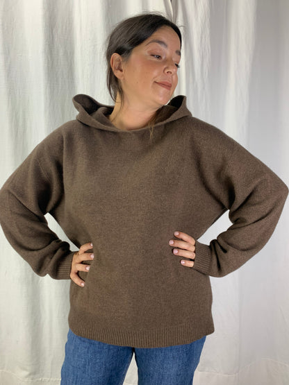 Felpa in maglia caffè