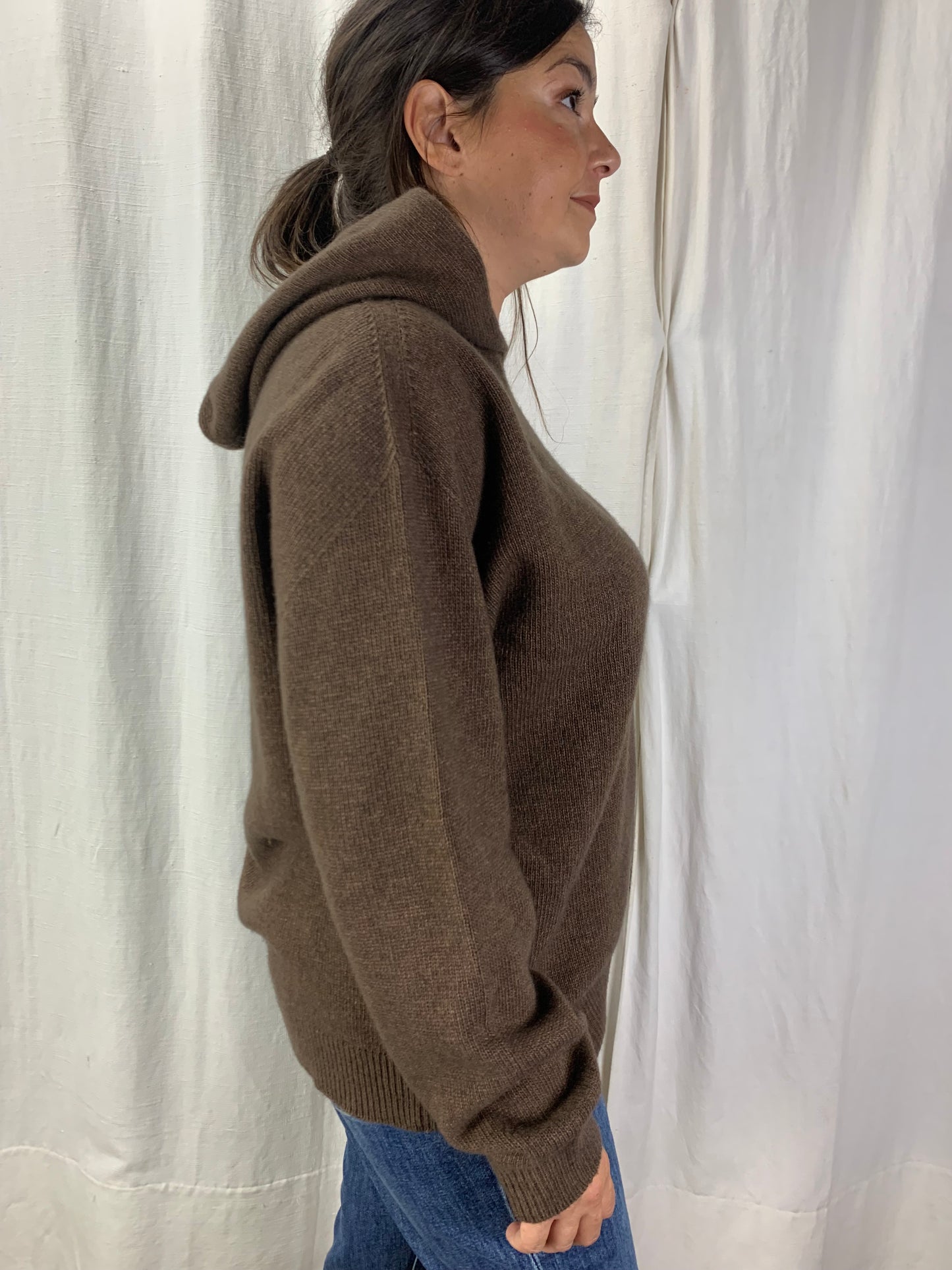 Felpa in maglia caffè