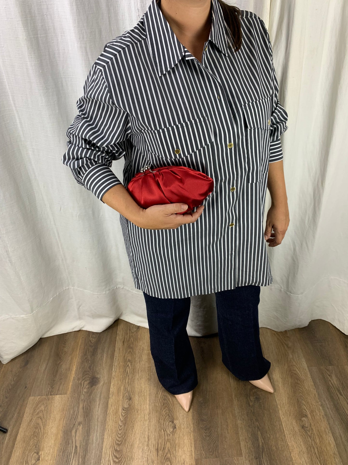 Camicia a righe grigio