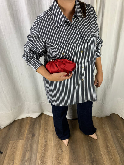 Camicia a righe grigio