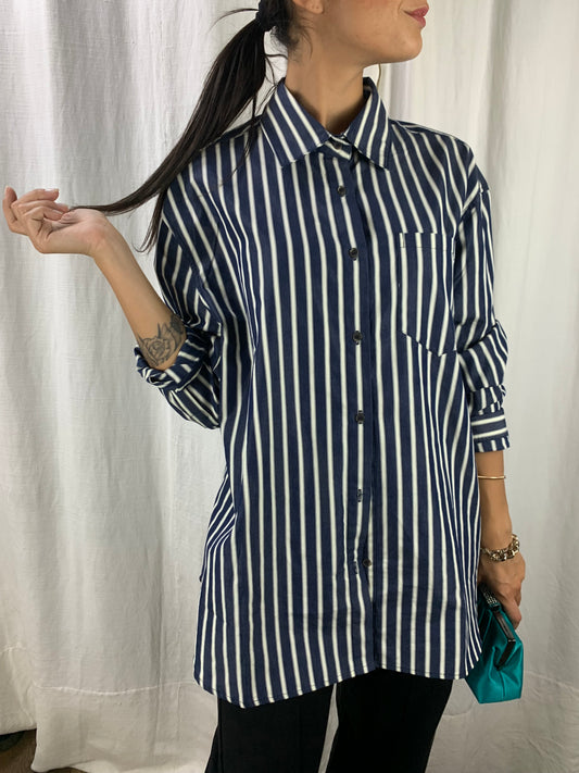 Camicia a righe Blu