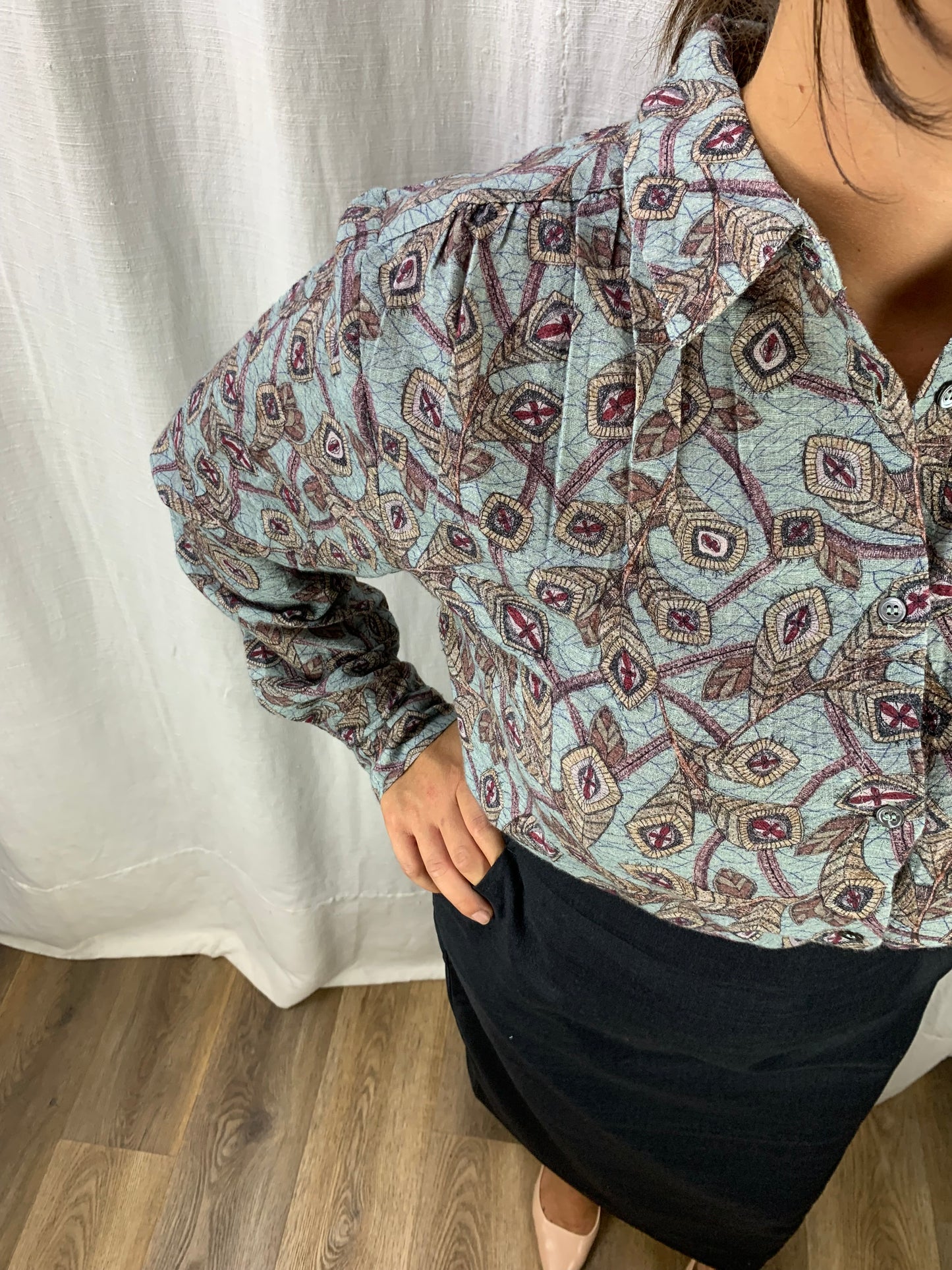 Camicia fantasia foglie