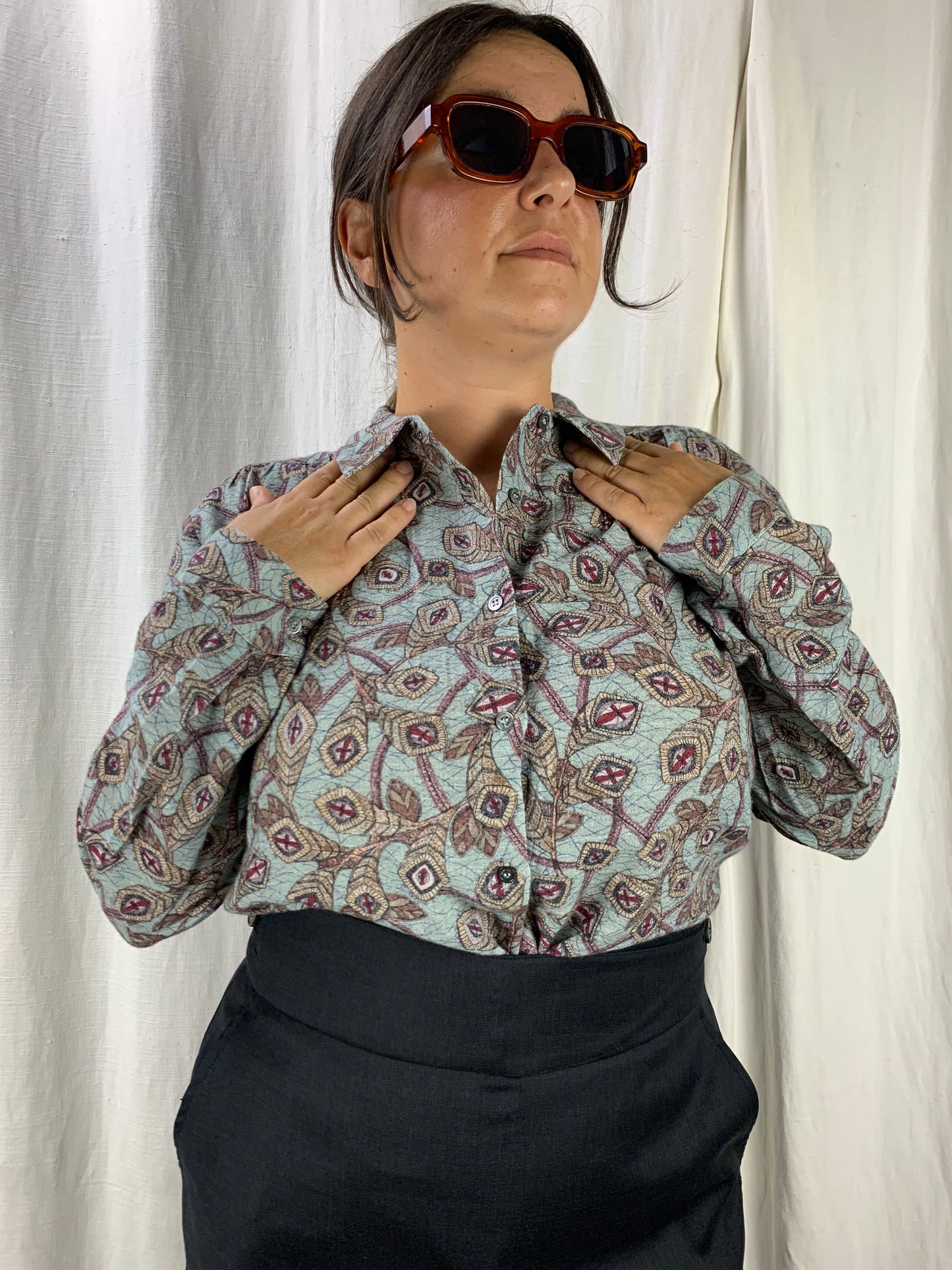 Camicia fantasia foglie