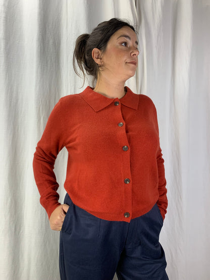 Maglioncino polo ruggine