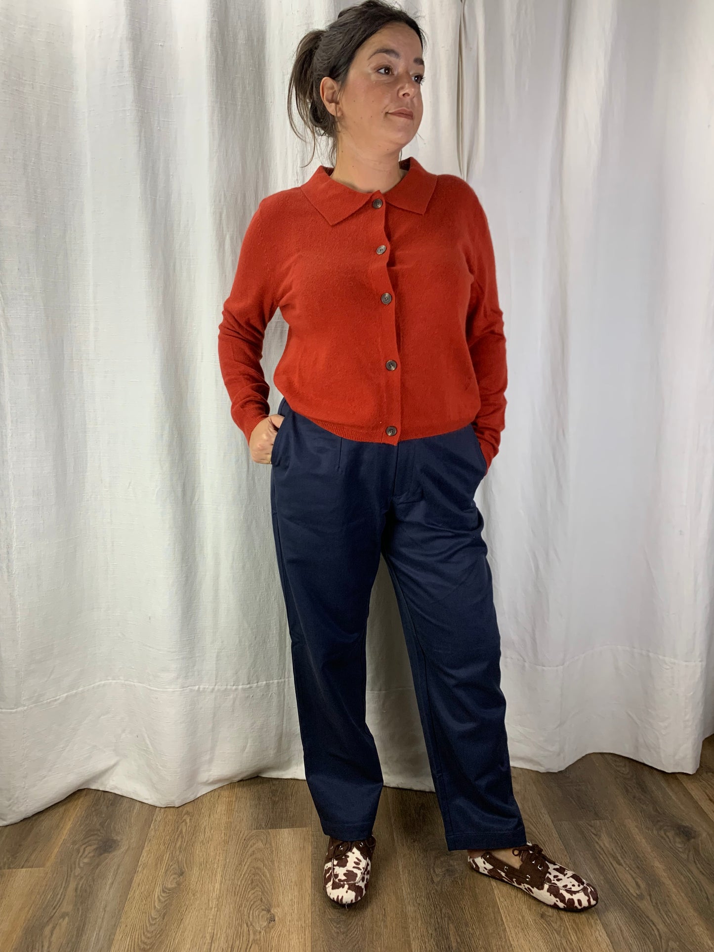 Maglioncino polo ruggine