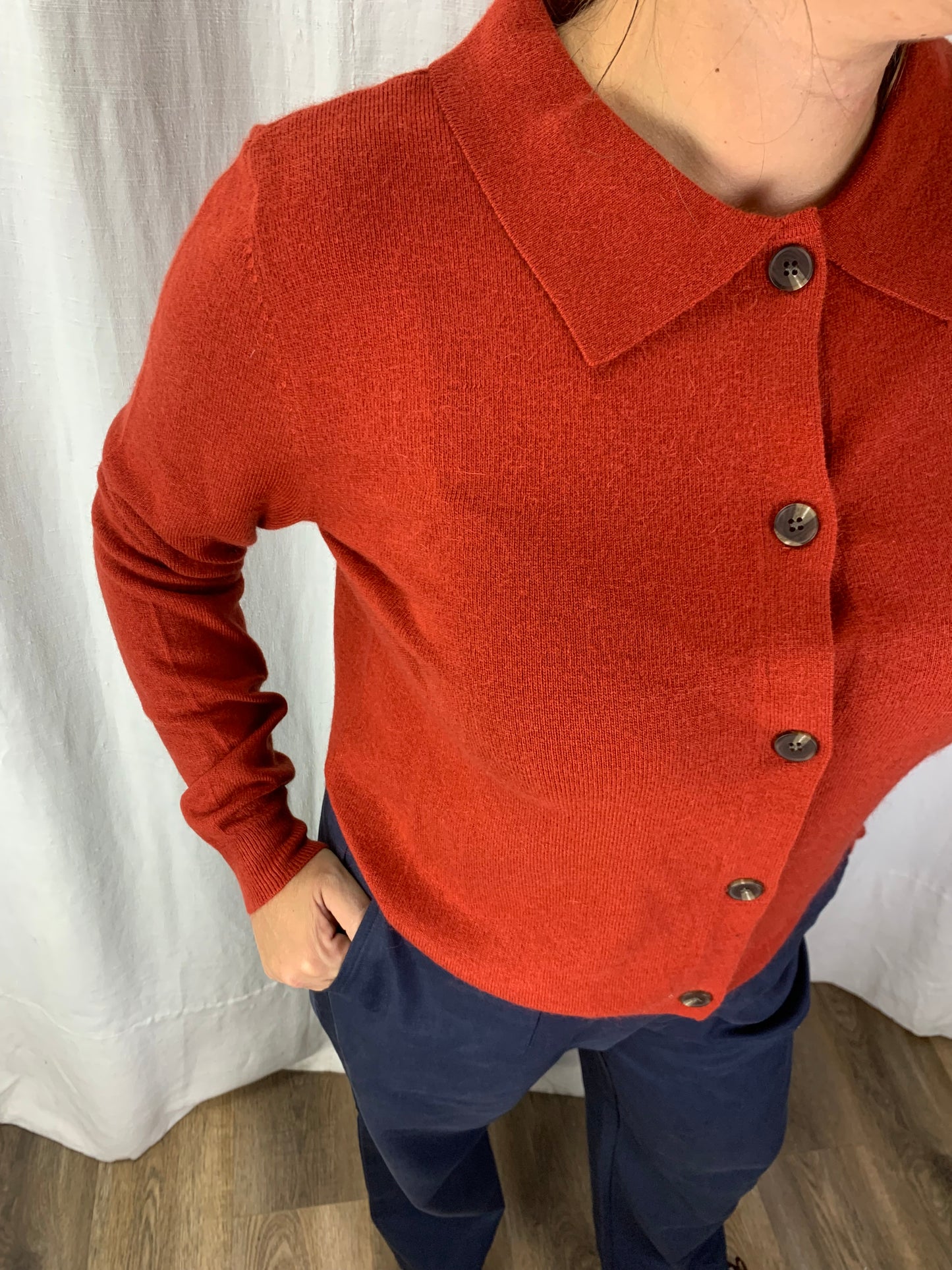 Maglioncino polo ruggine