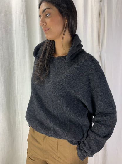 Felpa in maglia antracite