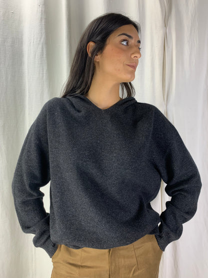 Felpa in maglia antracite