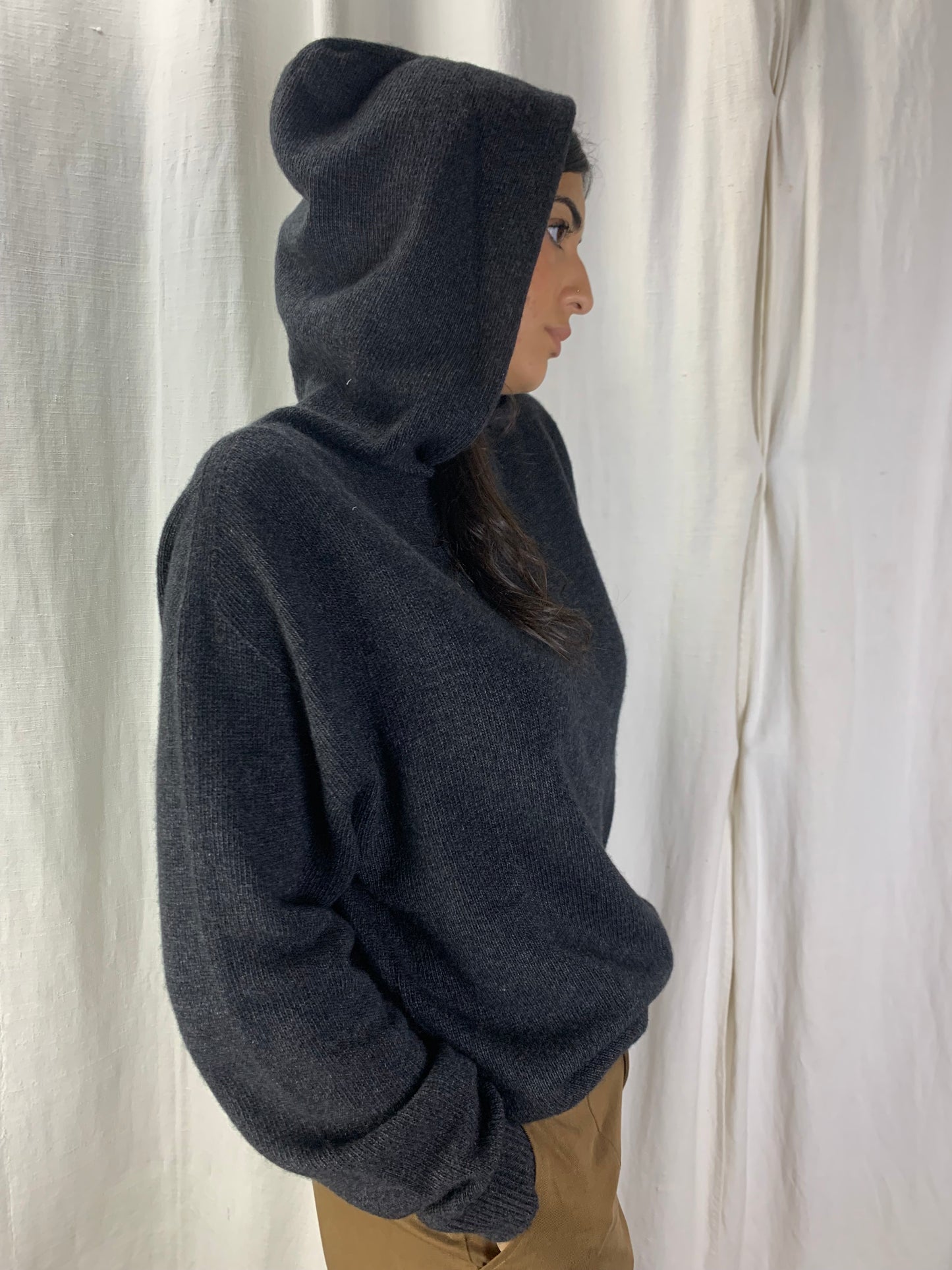 Felpa in maglia antracite