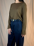 Maglia Manica Lunga Toffee con Riga Nera