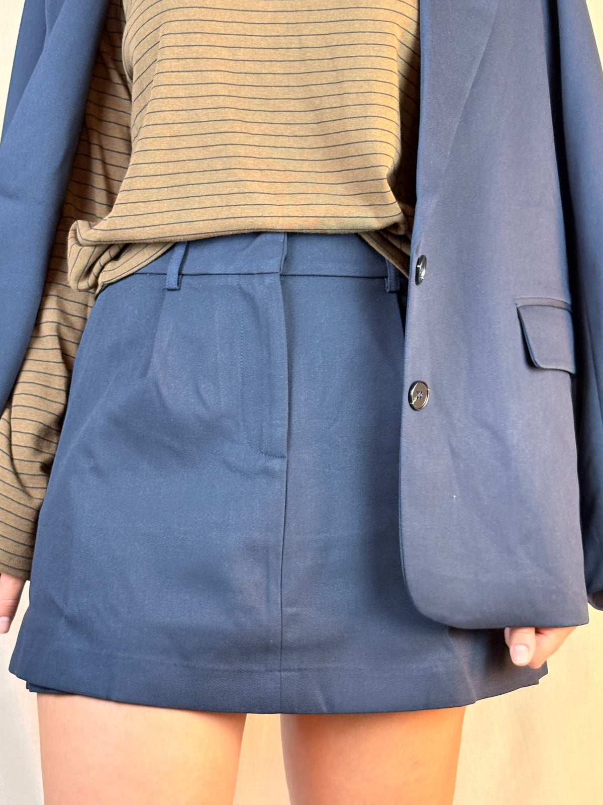 Mini Gonna Blu Notte con Pantaloncino
