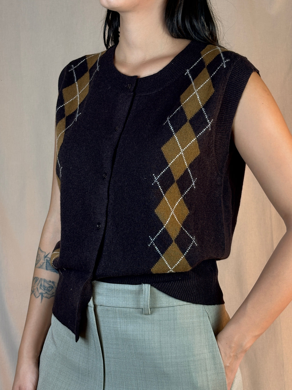 Gilet Rombi Cioccolato Senape