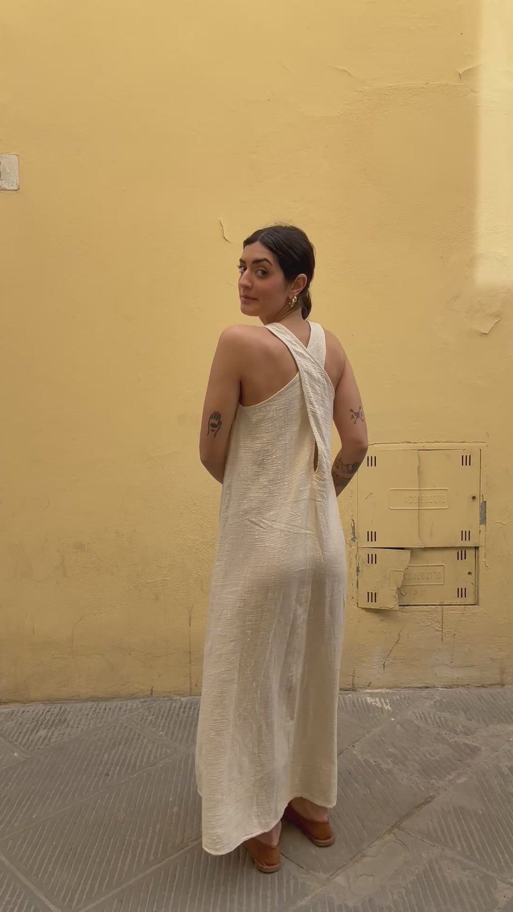 Robe croisée écrue
