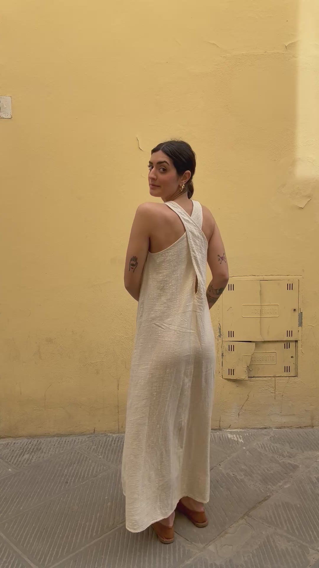 Robe croisée écrue