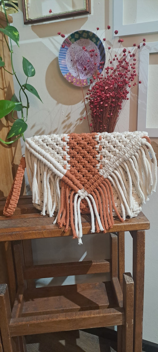 Pochette bustina macramè bicolor